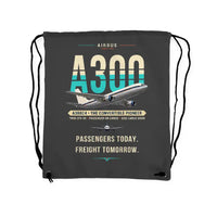 Thumbnail for Airbus A300C4-203 - Drawstring Bag - Original - Gray