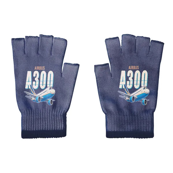 Airbus A300C4-203 - Gloves - Cut - Cartoon - Navy Blue