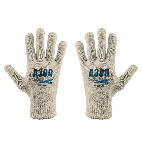 Airbus A300C4-203 - Gloves - Full - Cartoon + Name - Beige