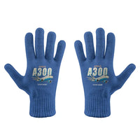 Thumbnail for Airbus A300C4-203 - Gloves - Full - Cartoon + Name - Blue