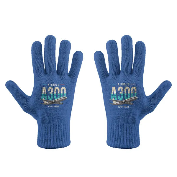 Airbus A300C4-203 - Gloves - Full - Original + Name - Blue