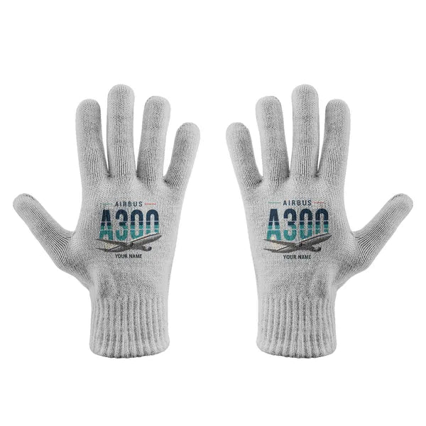 Airbus A300C4-203 - Gloves - Full - Original + Name - Light Gray