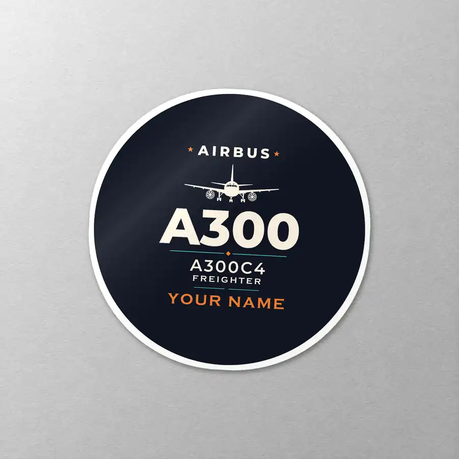 Airbus A300C4-203 - Heritage + Name - Circle Sticker - Close-up