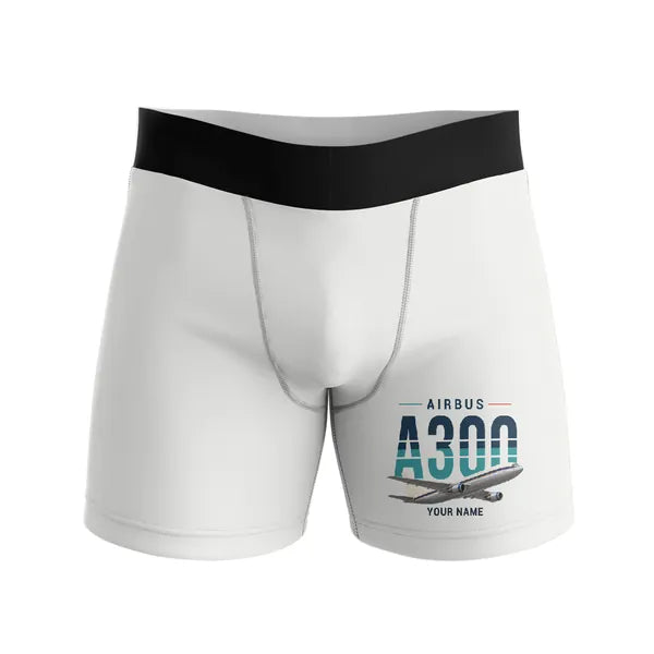 Airbus A300C4-203 - Men Boxers - Original + Name - White