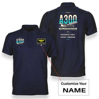Thumbnail for Airbus A300C4-203 - Original - Double-Side Polo - Navy Blue + Name