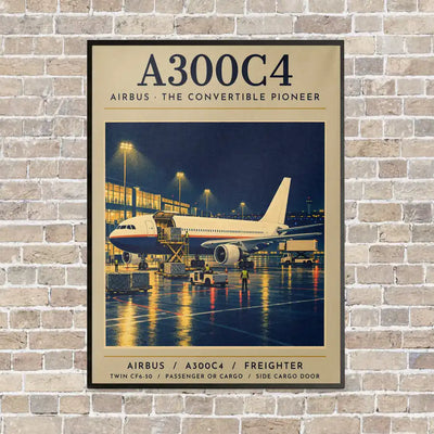Airbus A300C4-203 - Poster - Canvas Framed - Beige