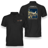 Thumbnail for Airbus A300C4-203 - Poster - Double-Side Polo - Black