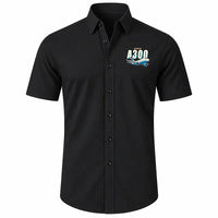 Thumbnail for Airbus A300C4-203 - Short Sleeve Shirt - Cartoon - Black