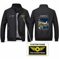 Thumbnail for Airbus A300C4-203 Stylish Jackets - Stand Collar - Poster + Name - Black