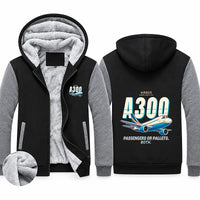Thumbnail for Airbus A300C4-203 Zipped Sweatshirts - Cartoon - Black & Gray