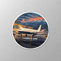 Thumbnail for Airbus A300C4-600 - 3D - Circle Sticker - Close-up