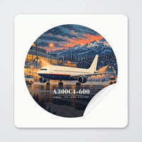 Thumbnail for Airbus A300C4-600 - 3D - Circle Sticker - Peel