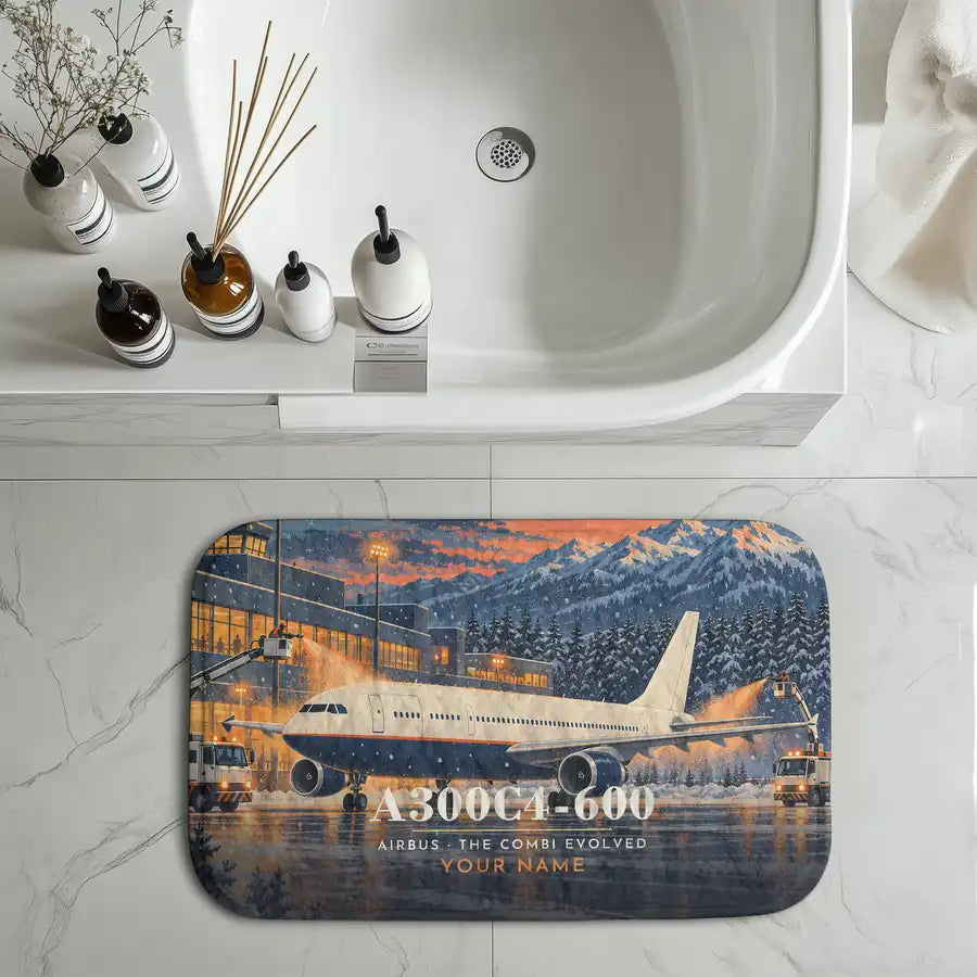 Airbus A300C4-600 - 3D + Name - Bath Mat