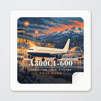 Thumbnail for Airbus A300C4-600 - 3D + Name - Square Sticker - Peel