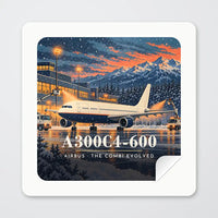 Thumbnail for Airbus A300C4-600 - 3D - Square Sticker - Peel