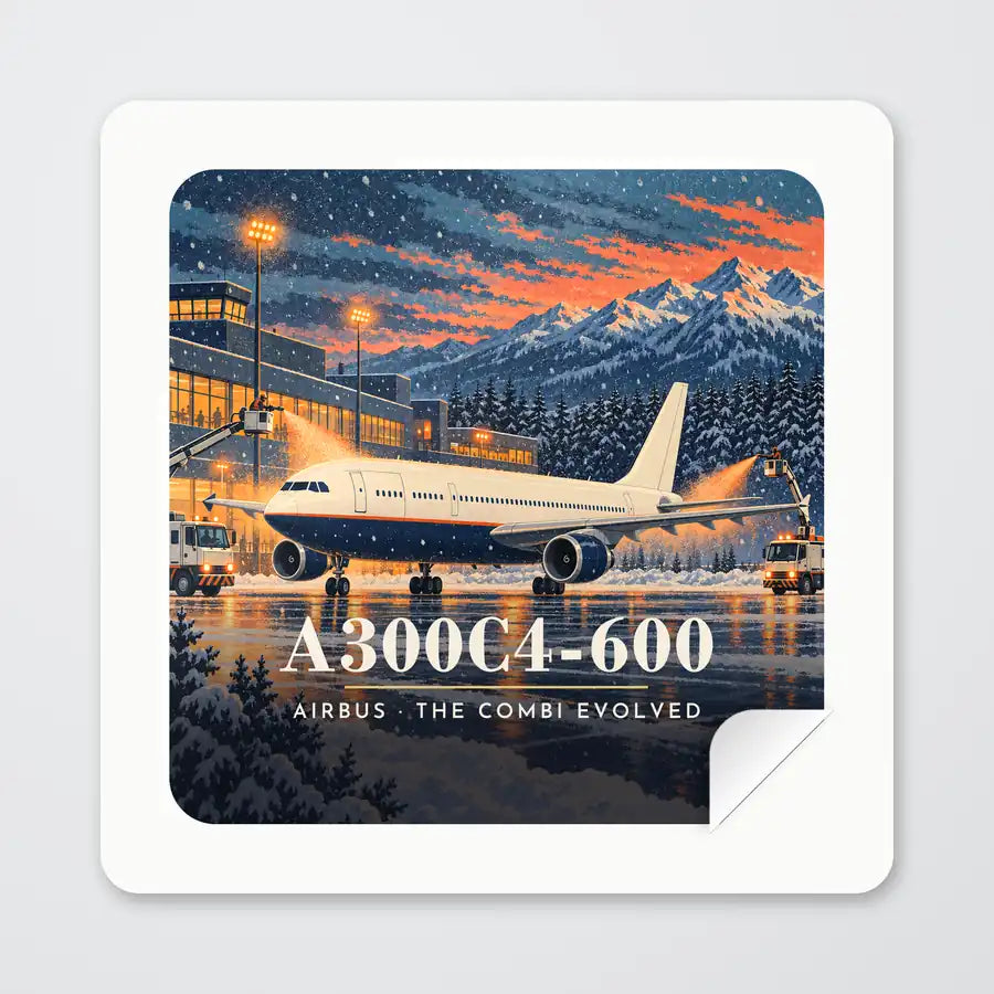 Airbus A300C4-600 - 3D - Square Sticker - Peel