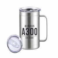 Thumbnail for Airbus A300C4-600 - Beverage Mug - Tag - Silver