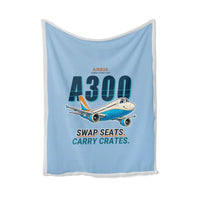 Thumbnail for Airbus A300C4-600 - Cartoon - Blanket - Light Blue