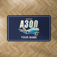 Thumbnail for Airbus A300C4-600 - Cartoon + Name - Rectangle Carpet - Dark Blue
