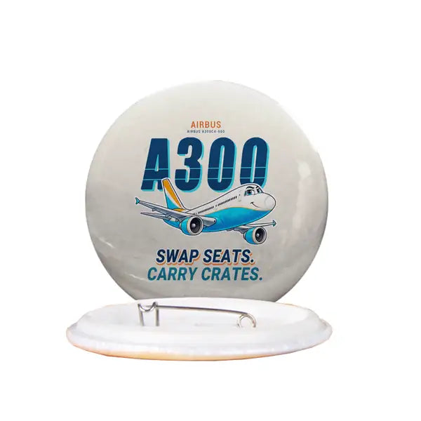 Airbus A300C4-600 - Cartoon - Pin - Beige