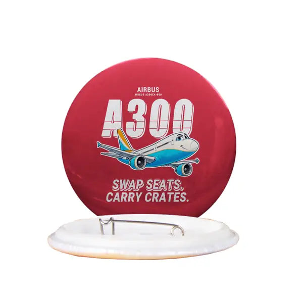 Airbus A300C4-600 - Cartoon - Pin - Red