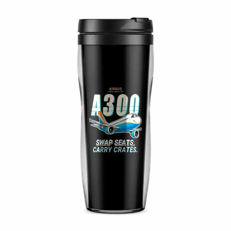 Airbus A300C4-600 - Cartoon - Plastic (No Holder) - Black