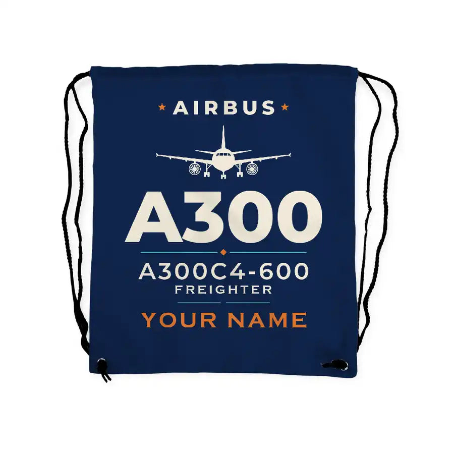 Airbus A300C4-600 - Drawstring Bag - Heritage + Name - Dark Blue