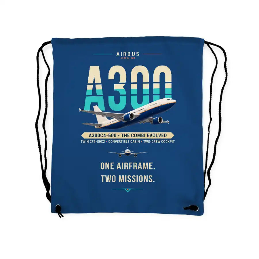 Airbus A300C4-600 - Drawstring Bag - Original - Blue