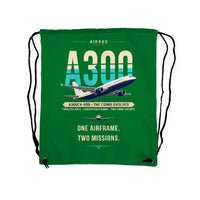 Thumbnail for Airbus A300C4-600 - Drawstring Bag - Original - Green