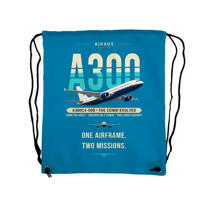 Airbus A300C4-600 - Drawstring Bag - Original - Light Blue