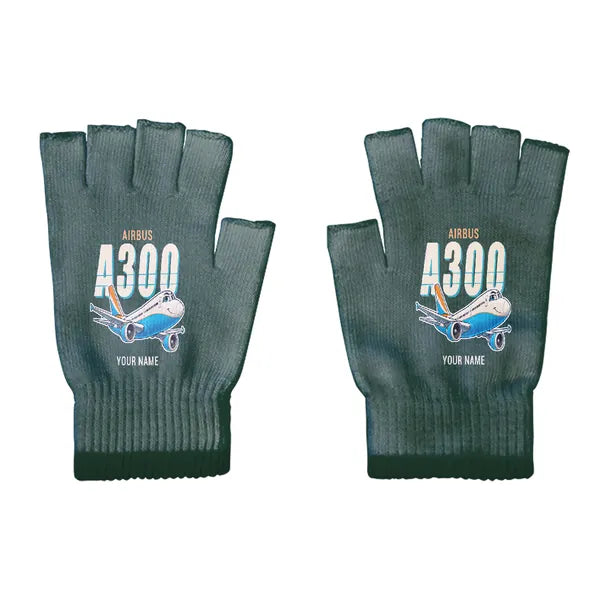 Airbus A300C4-600 - Gloves - Cut - Cartoon + Name - Dark Green