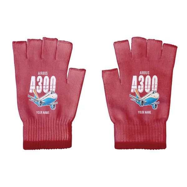 Airbus A300C4-600 - Gloves - Cut - Cartoon + Name - Red