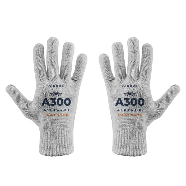 Airbus A300C4-600 - Gloves - Full - Heritage + Name - Light Gray
