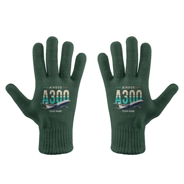 Airbus A300C4-600 - Gloves - Full - Original + Name - Dark Green