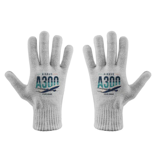Airbus A300C4-600 - Gloves - Full - Original + Name - Light Gray