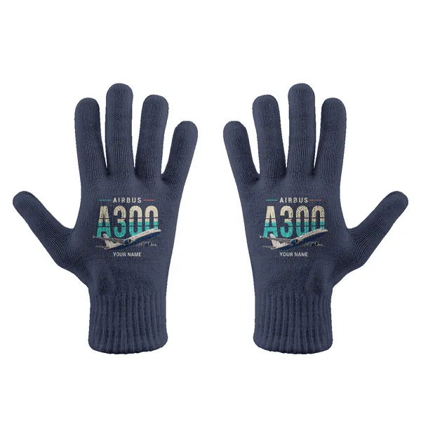 Airbus A300C4-600 - Gloves - Full - Original + Name - Navy Blue