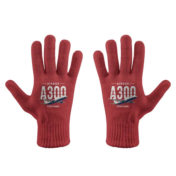 Airbus A300C4-600 - Gloves - Full - Original + Name - Red