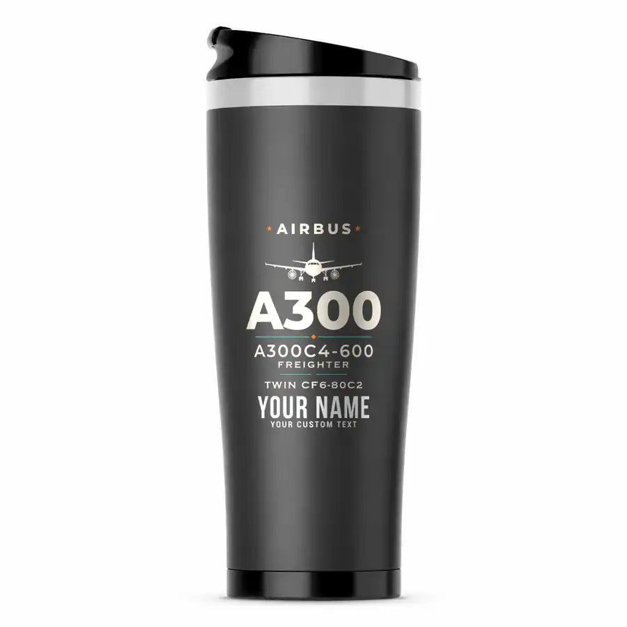 Airbus A300C4-600 - Heritage + Name - Stainless Steel (No Holder) - Gray