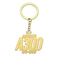 Thumbnail for Airbus A300C4-600 - Hollow Key Chain - Tag - Gold