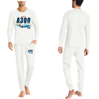 Thumbnail for Airbus A300C4-600 - Men Pajamas - Cartoon Chest - White