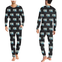 Thumbnail for Airbus A300C4-600 - Men Pajamas - Cartoon Pattern - Black