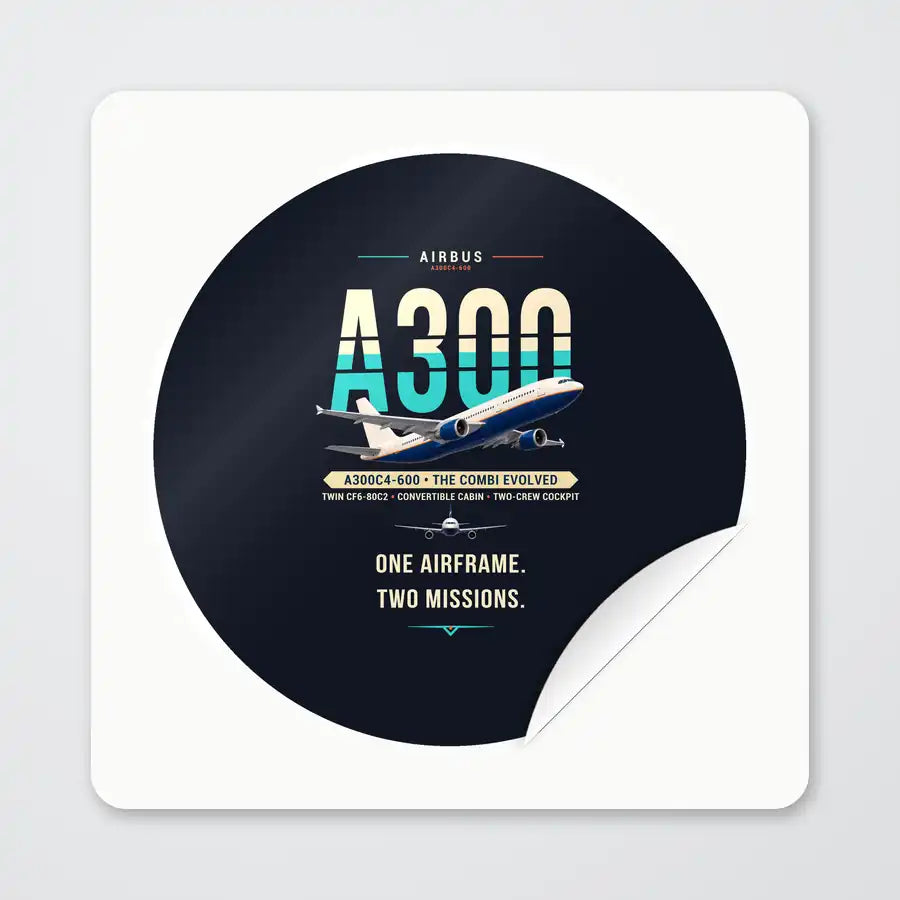 Airbus A300C4-600 - Original - Circle Sticker - Peel