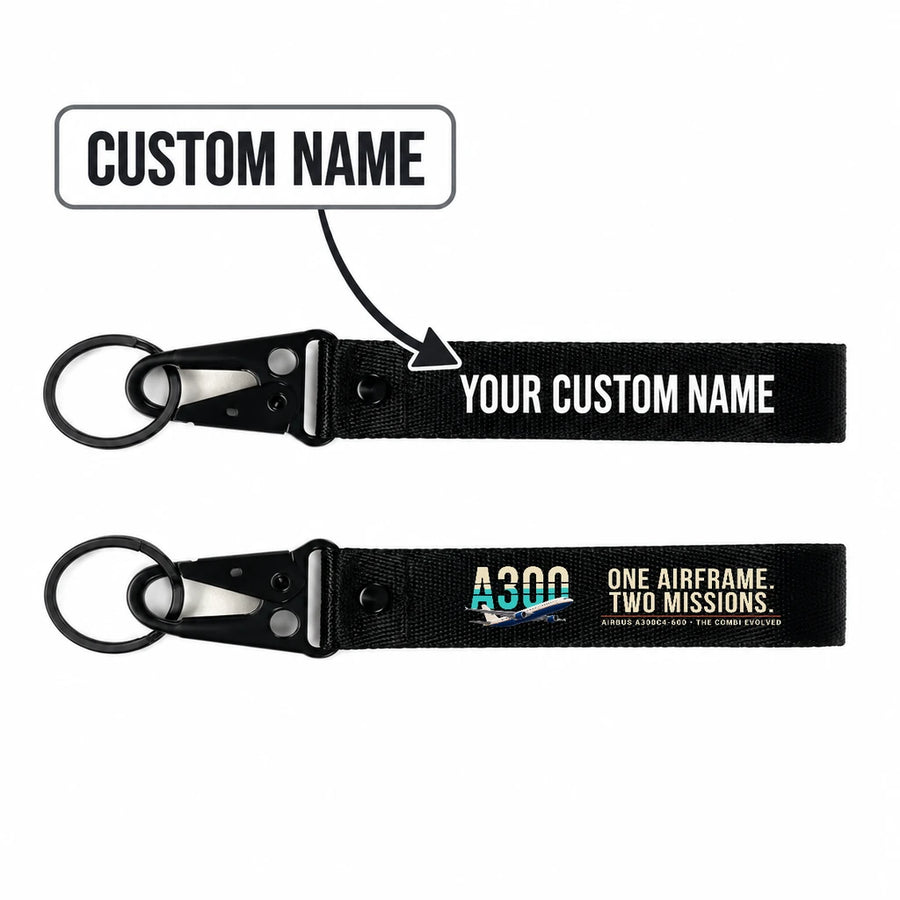 Airbus A300C4-600 Hawk-Shaped Key Chains - Black - Original - Personalized