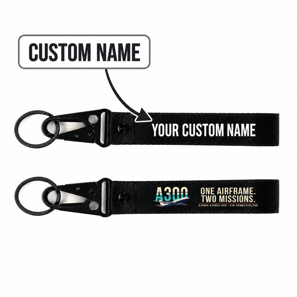 Airbus A300C4-600 Hawk-Shaped Key Chains - Black - Original - Personalized