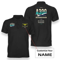 Thumbnail for Airbus A300C4-600 - Original - Double-Side Polo - Black + Name