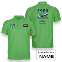 Thumbnail for Airbus A300C4-600 - Original - Double-Side Polo - Light Green + Name