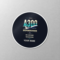 Thumbnail for Airbus A300C4-600 - Original + Name - Circle Sticker - Close-up