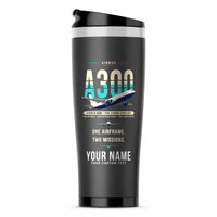 Thumbnail for Airbus A300C4-600 - Original + Name - Stainless Steel (No Holder) - Gray