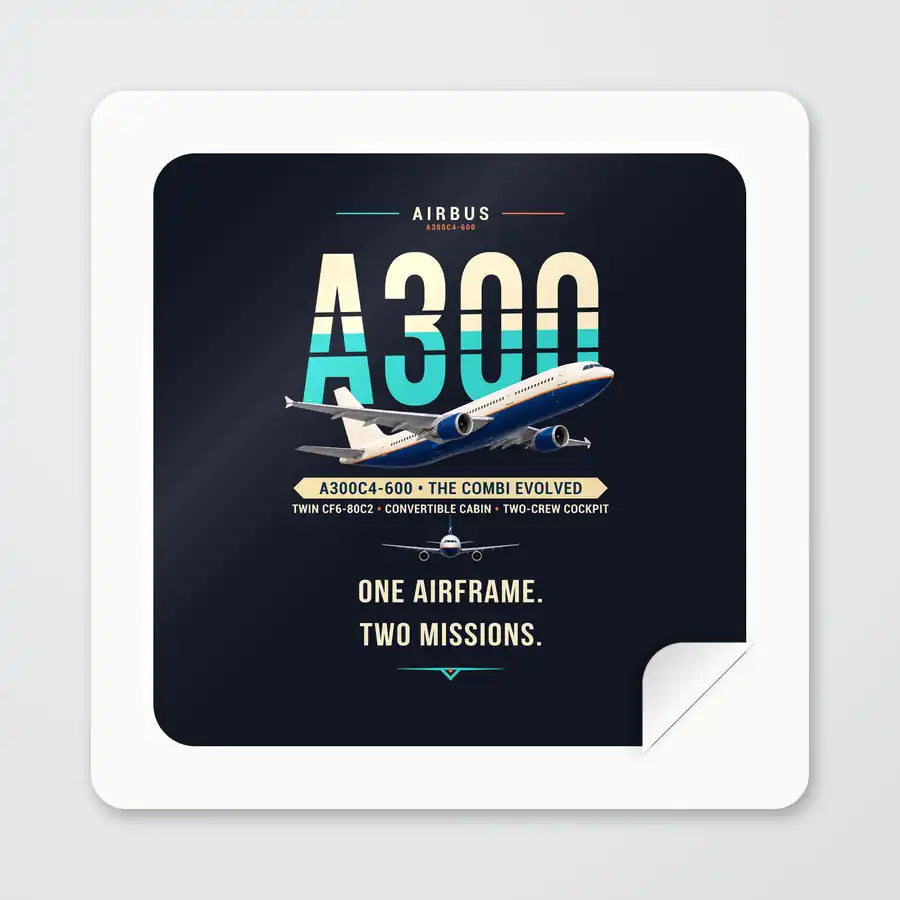 Airbus A300C4-600 - Original - Square Sticker - Peel