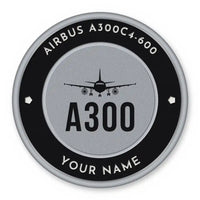 Thumbnail for Airbus A300C4-600 Patches - Circle + Name - Black Silver